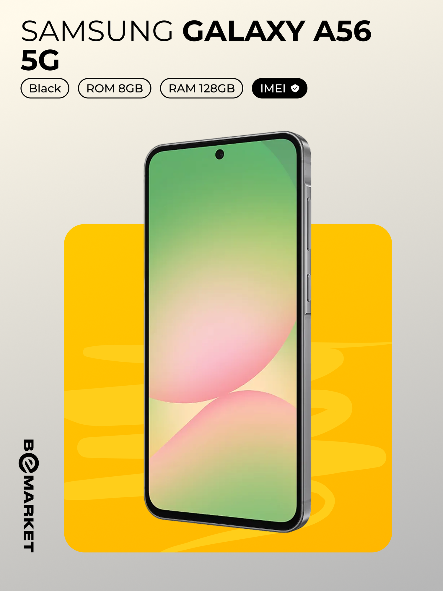 Смартфон Samsung Galaxy A56 5G, Black, 8GB 128GB, Super AMOLED 120Hz 6.7", 5000 mAh — фото 1