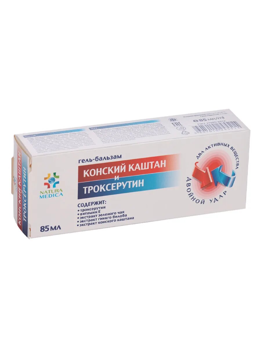 Гель-бальзам Natura Medica "Конский Каштан и Троксерутин", для ног, 85 мл — фото 1