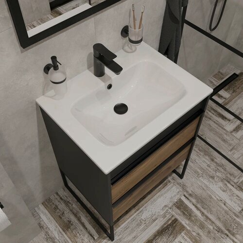 Изображение товара Раковина для ванной STWORKI Гриндстед 43061-KL 61 см, прямоугольная, фаянсовая, раковина накладная, белая