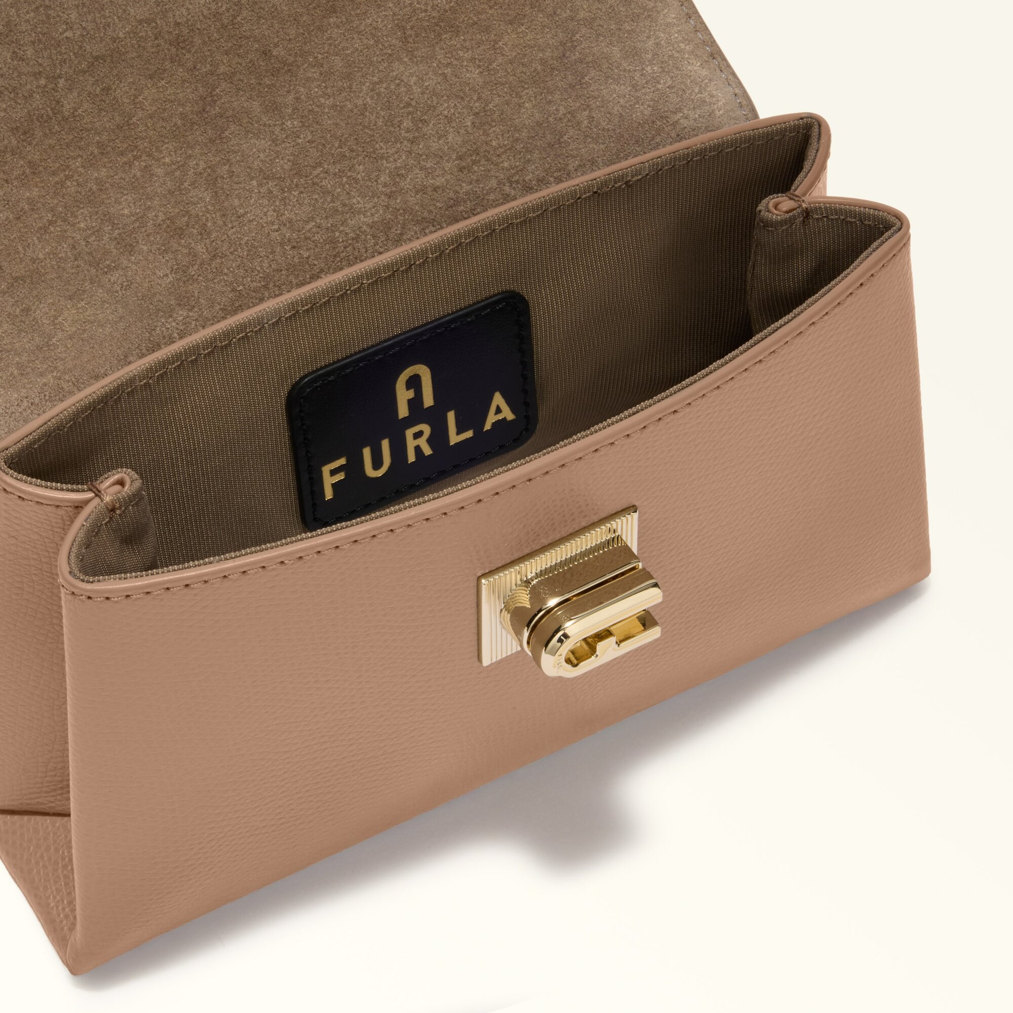 Сумка кросс-боди FURLA FURLA 1927 MINI CROSSBODY TOP HANDLE, фактура зернистая, бежевый — фото 1
