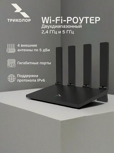 Изображение товара Двухдиапазонный гигабитный роутер, 2,4 и 5 ГГц, tr-router-05