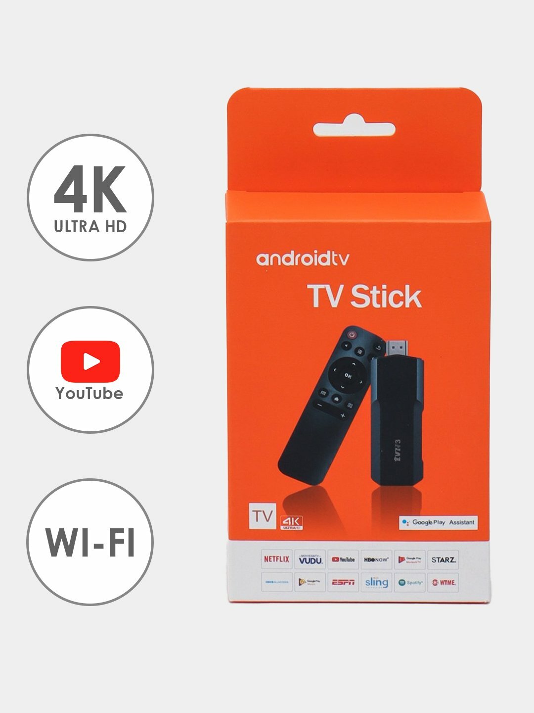 Smart TV приставка, TV Stick Android Adapter 4К, TV BOX для телевизора