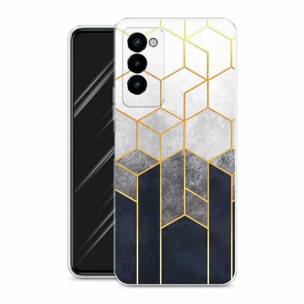 Чехол на Tecno Camon 18P / Техно Камон 18Р с принтом "Черно-белая мозаика" — фото 1