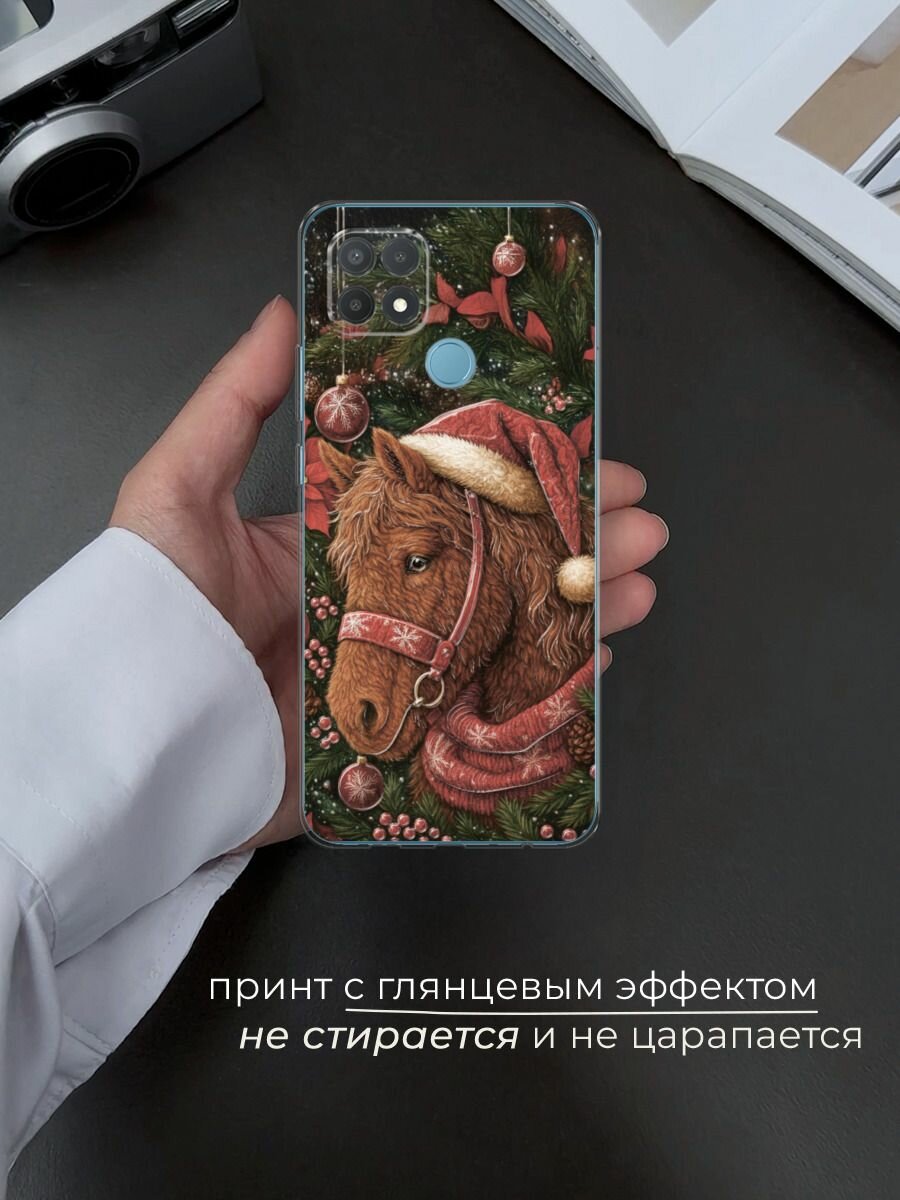 Чехол на Oppo A15/A15s / Оппо А15/A15s с принтом "Бурый сказочный конь 2" — фото 1