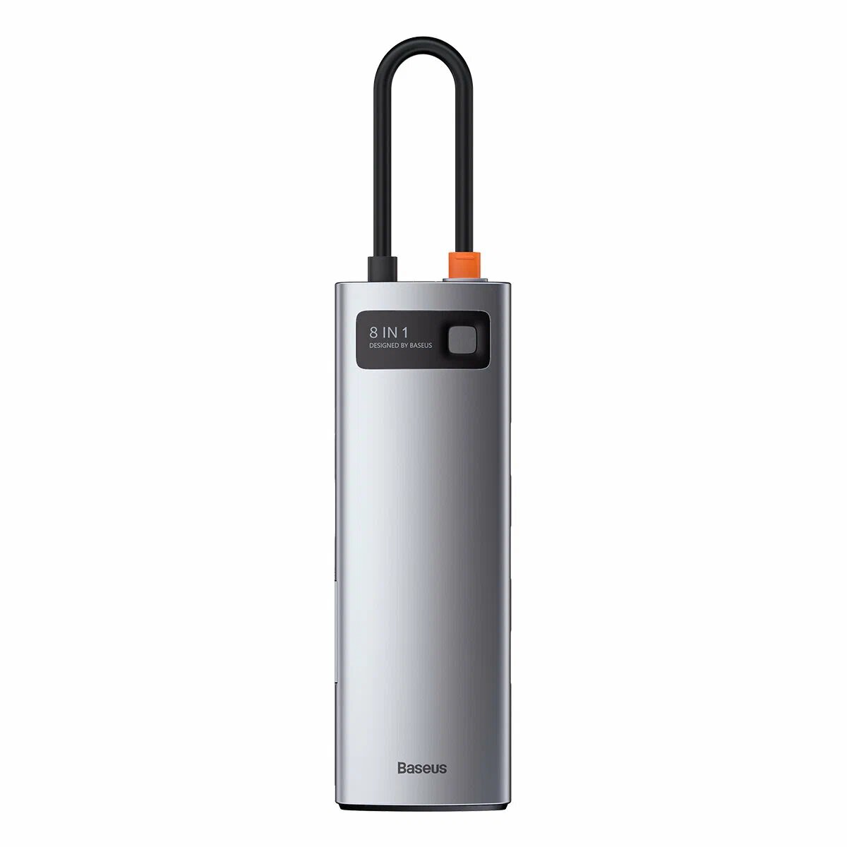 USB-концентратор Хаб Hub Baseus Metal Gleam Series 8 в 1 (Space Grey) Type-C(PD), 4k HDMI, SD, MicroSD, RJ45, 3xUSB 3.0 (CAHUB-CV0G)