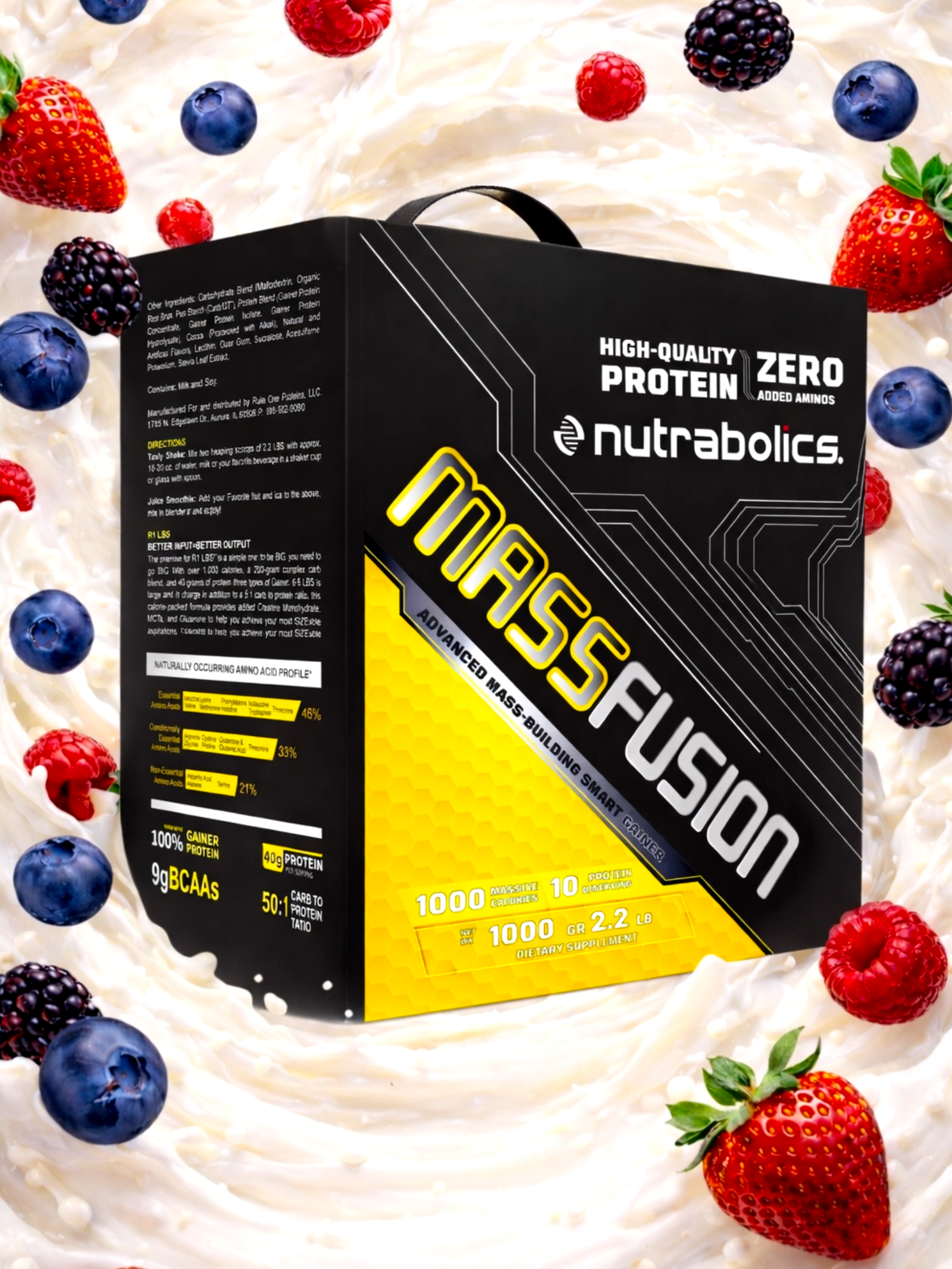 Гейнер MASS FUSION NEW Hight Protein Weight Gainer Halal , Банан,1 кг