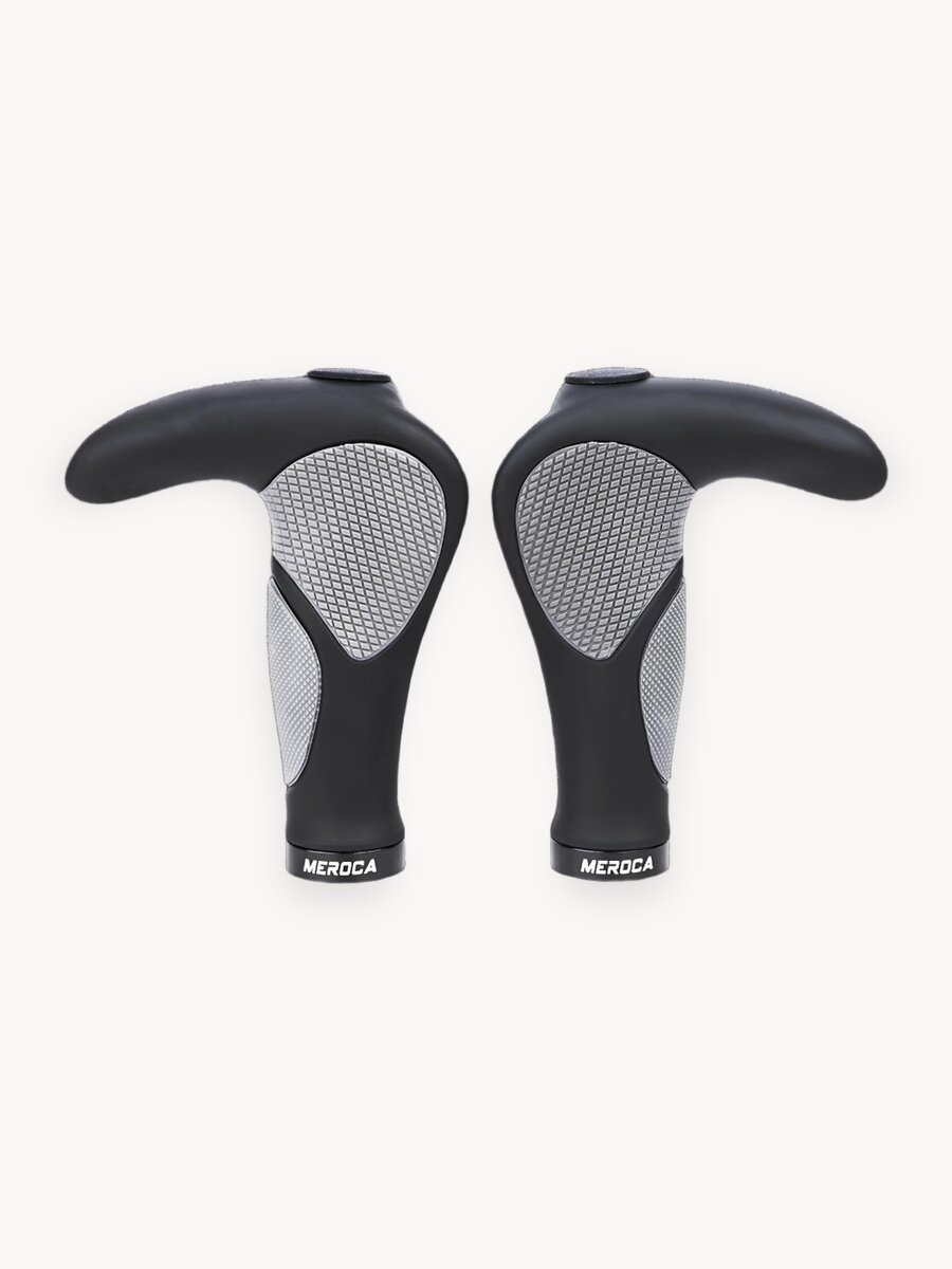 Грипсы ручки руля анатомические для велосипеда с рогами 137мм MEROCA