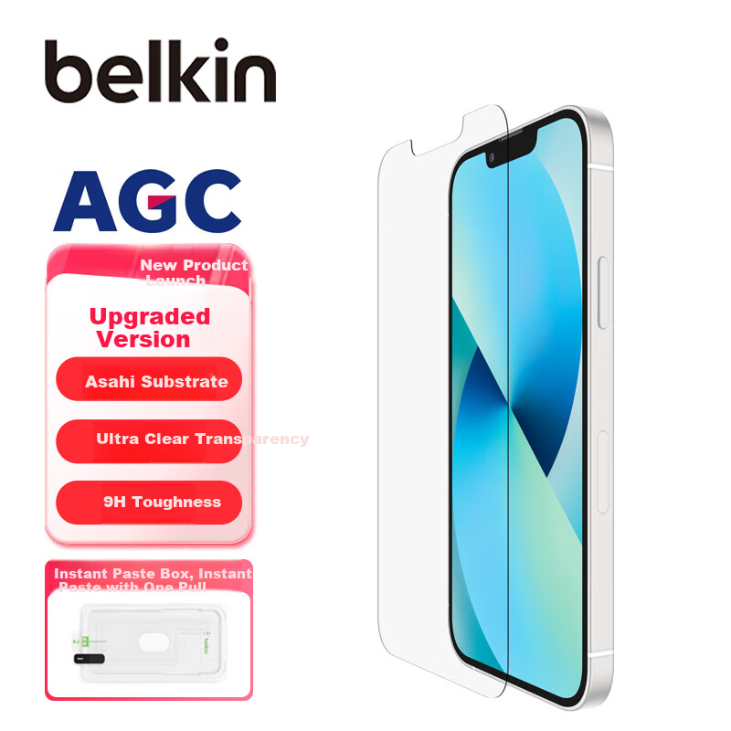 BELKIN Защитное стекло для iPhone 16e с антибактериальным стеклом Asahi и защитой от разбивания Версия：iPhone