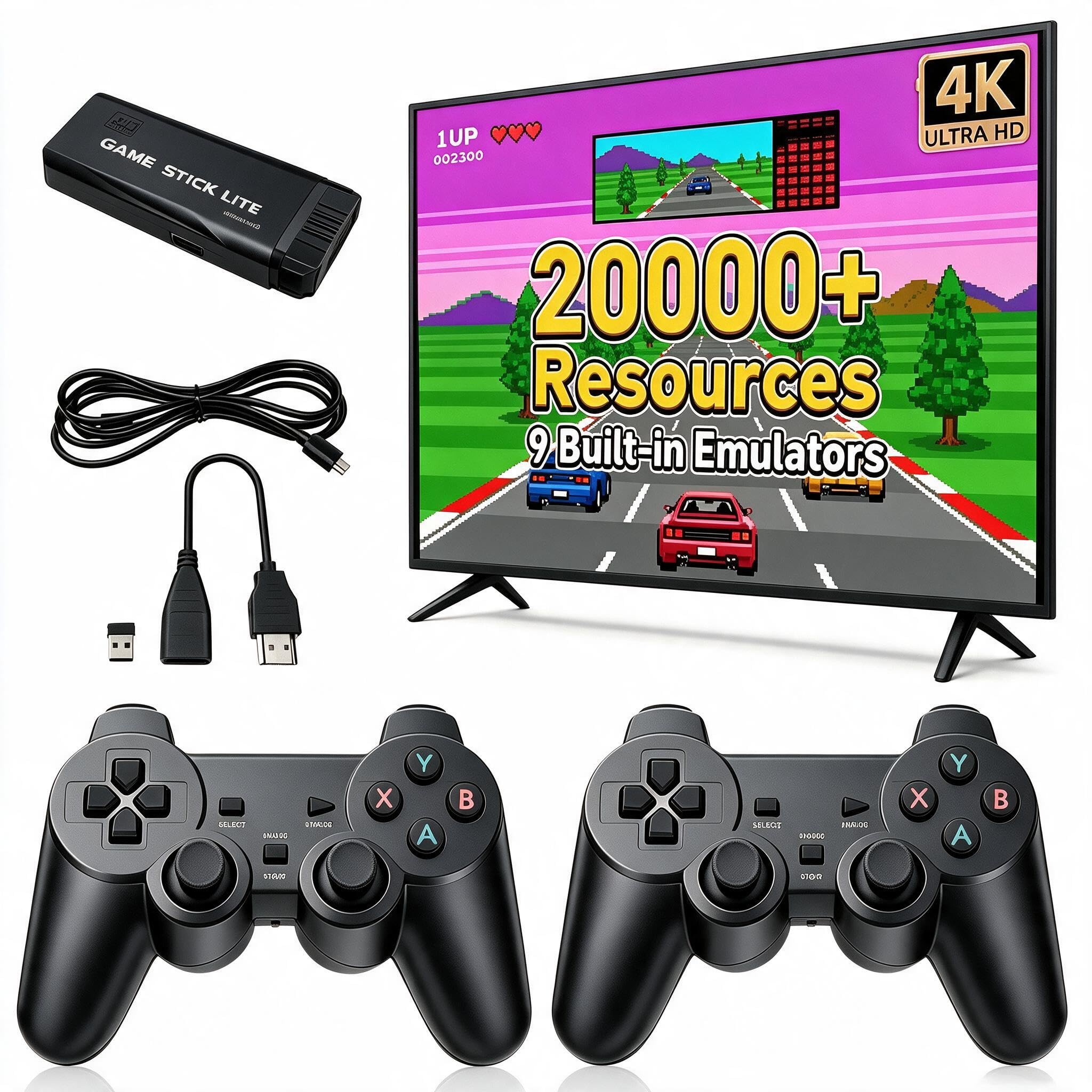 Игровая консоль в стиле ретро, игровая приставка 4K HDMI с 20 000 классическими видеоиграми
