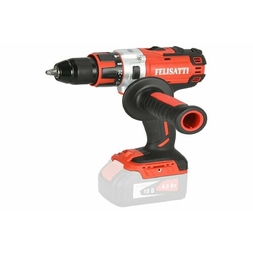 Ударная бесщеточная аккумуляторная дрель-шуруповерт FELISATTI ДАУ-13/18ВК (1 аккум. 4Ач и ЗУ в комплекте, рукоятка) в кейсе