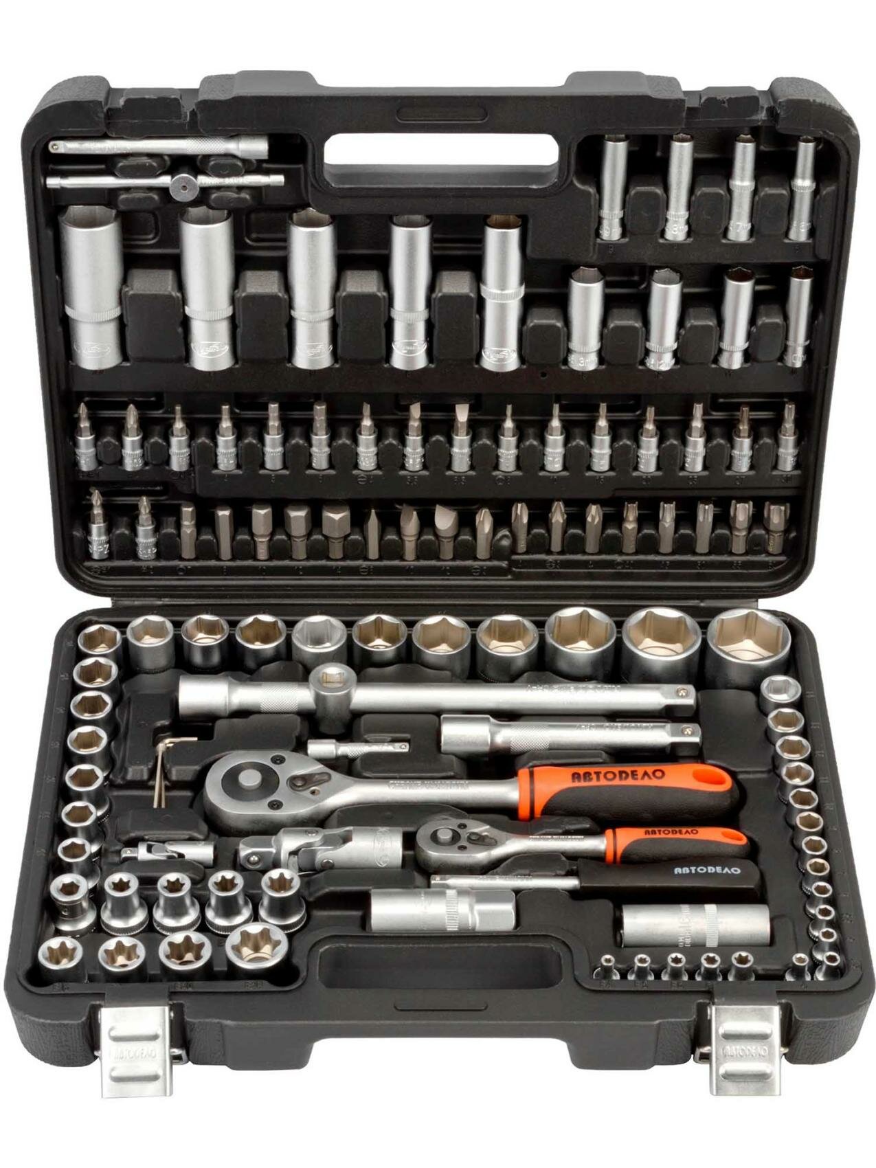 Головки комплект торцевых и вставок 108 предметов 1/2 1/4 дюйм. АвтоDело