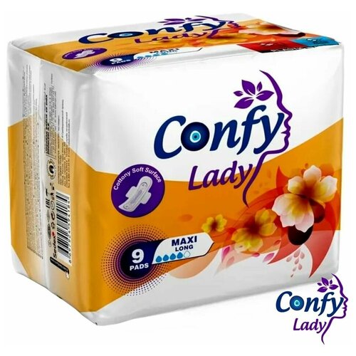 Прокладки гигиенические Confy Maxi Long с крылышками 9шт