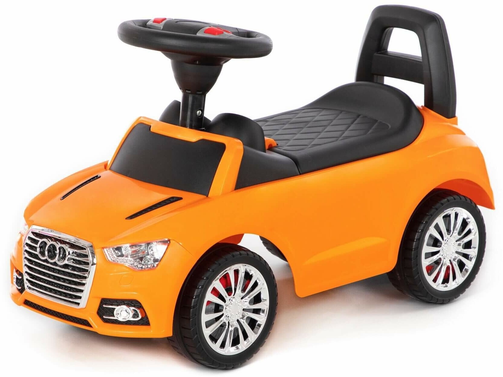 Каталка-автомобиль SuperCar №2 со звуковым сигналом (оранжевая)/ Каталка без педали для отталкивания Полесье/ Audi