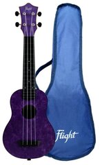 FLIGHT TUS-65 AMETHYST укулеле Travel, сопрано, верх. дека липа, корпус пластик, цвет фиолетовый