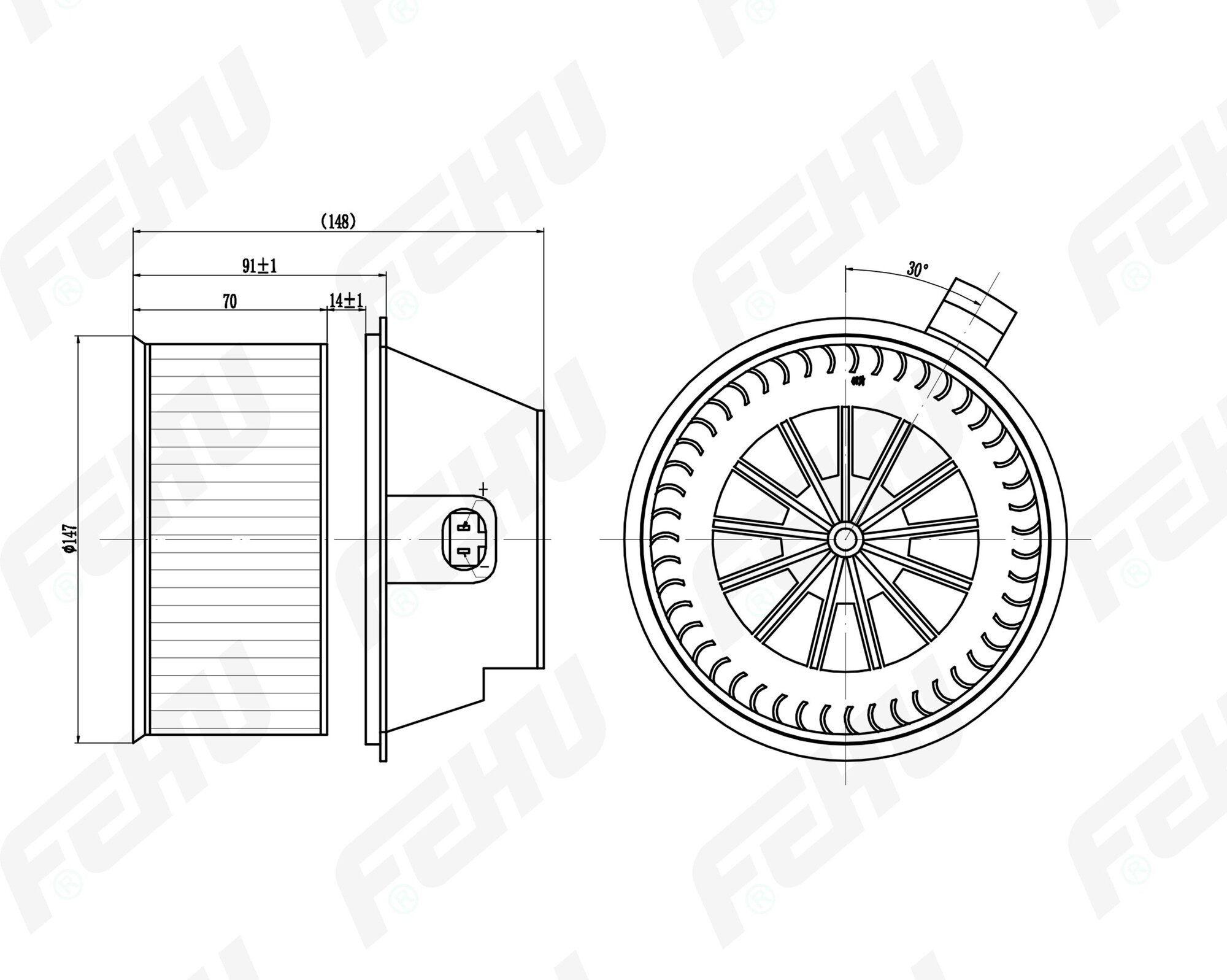 Электровентилятор Отопителя Lada Largus (12-)/Renault Logan (04-) A/C FEHU арт. FFH1077 - Autoparts арт. FEHU_FFH1077