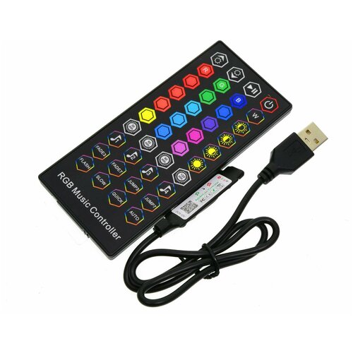 Контроллер RGB музыкальный с пультом Music Bluetooth Controller DLED c USB 5V для светодиодной ленты 5V RGB ручной контроллер barrow arskzq lrc 2 0 5v aurora