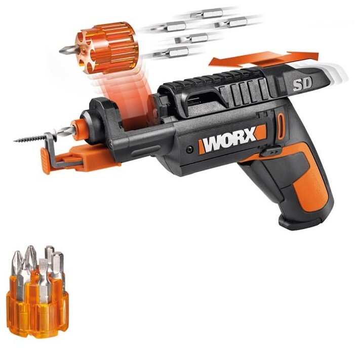 Аккумуляторная отвертка Worx WX255 SD черный