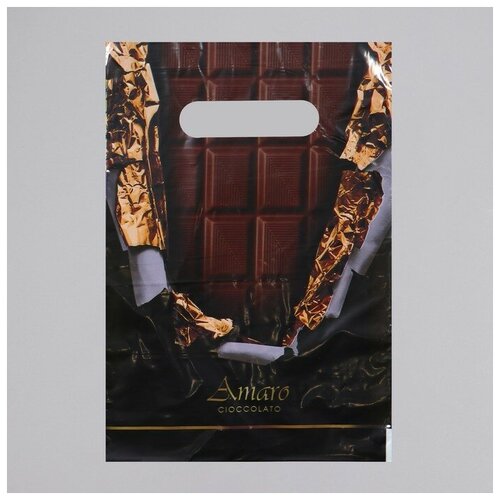 Пакет «Горький шоколад», полиэтиленовый с вырубной ручкой, 30 мкм 20 х 30 см(100 шт.)