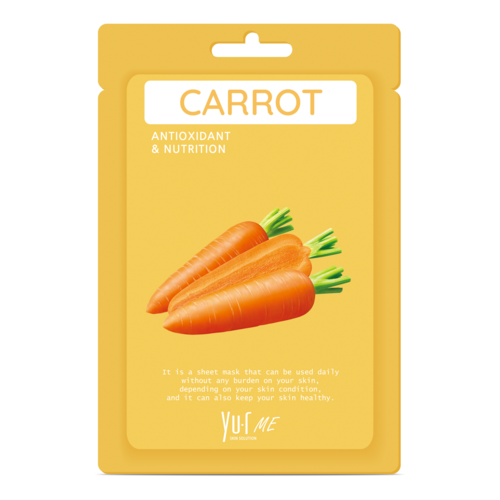 YU.R ME Маска тканевая с экстрактом моркови - Carrot sheet mask, 1шт тканевая маска для лица с экстрактом моркови eyenlip super food carrot mask