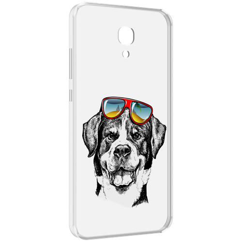 Чехол MyPads счастливая собака для Meizu M6 (M711Q) задняя-панель-накладка-бампер чехол mypads собака в очках для meizu m6 m711q задняя панель накладка бампер