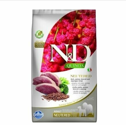 N&D dog беззерновой Сухой корм утка и киноа для стерилизованных и кастрированных собак medium и maxi 2,5 кг x 2 шт.