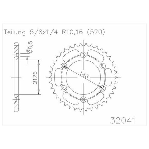 Звезда ведомая ESJOT 50-32041 47 зубов, кросс JTR808.47