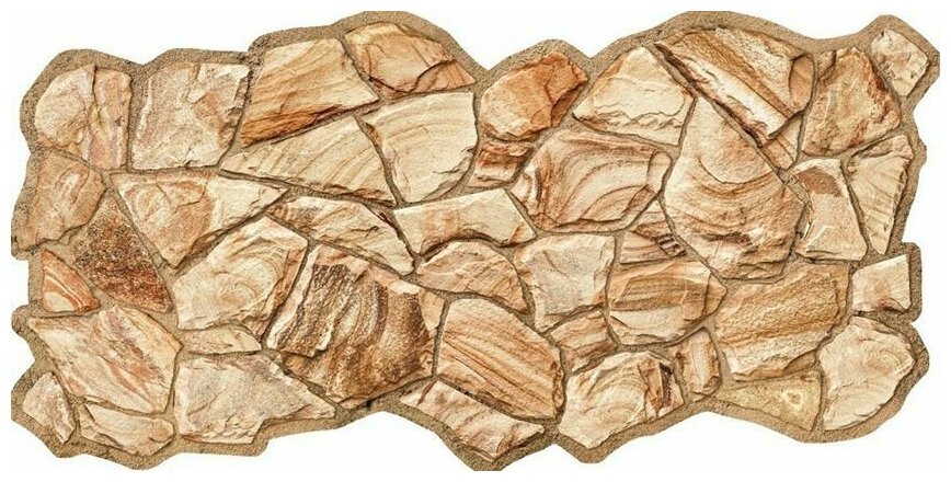 Панель ПВХ "Камни Песчаник янтарный" 980х480 в количестве 10 штук (4,7м2)