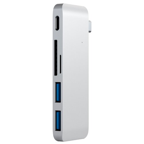 USB-концентратор Satechi Type-C Pass-Through USB Hub with USB-C Charging Port (ST-TCUP), разъемов: 3, silver
