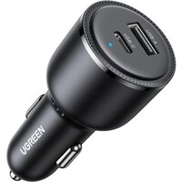 Автомобильное зарядное устройство UGREEN CD239 (90645) USB-C PD+USB-A 63W Fast Car Charger без кабеля. Цвет: черный