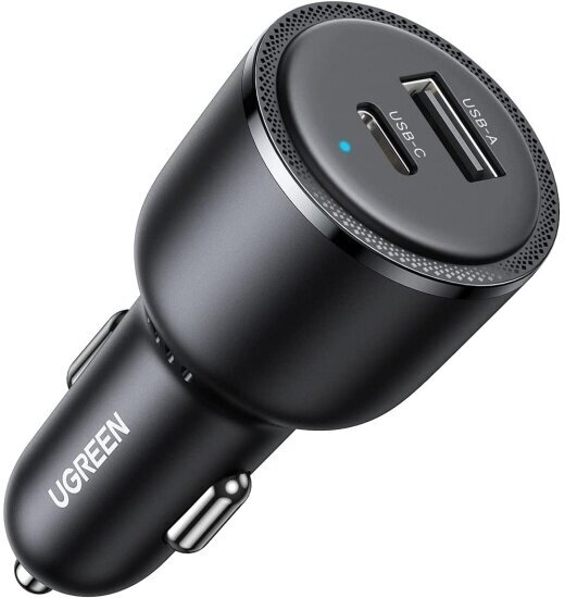 Автомобильное зарядное устройство Ugreen CD239 (90645) USB-C PD + USB-A 63 Вт, Fast Car Charger без кабеля, черный