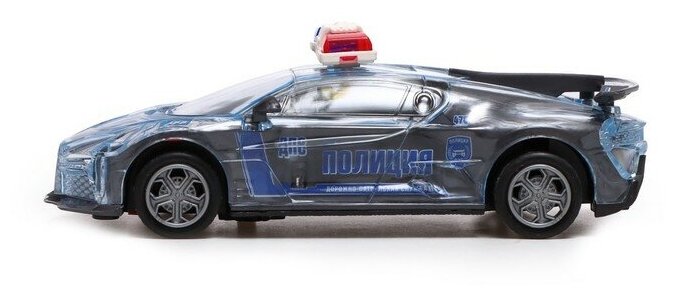 Машина полицейская инерционная Автоград "Crazy race, полиция" русская озвучка, свет, серый (866-1)