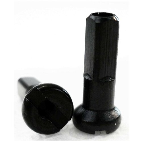 Ниппель для велосипедных спиц латунный Pillar Spoke 14G x 12.4mm Black, 18 штук