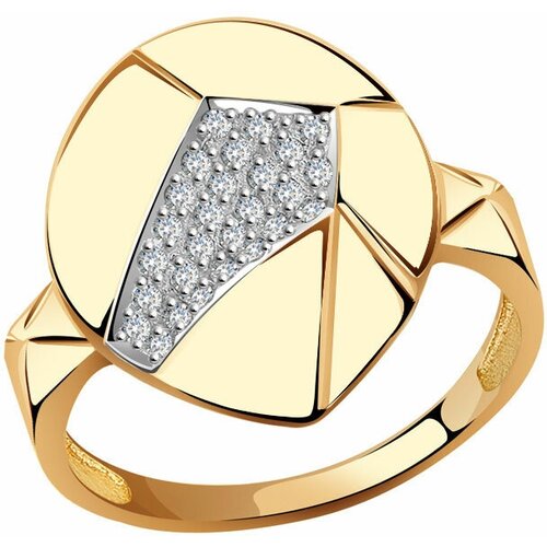фото Золотое кольцо александра кл3536сбк с фианитом diamant-online