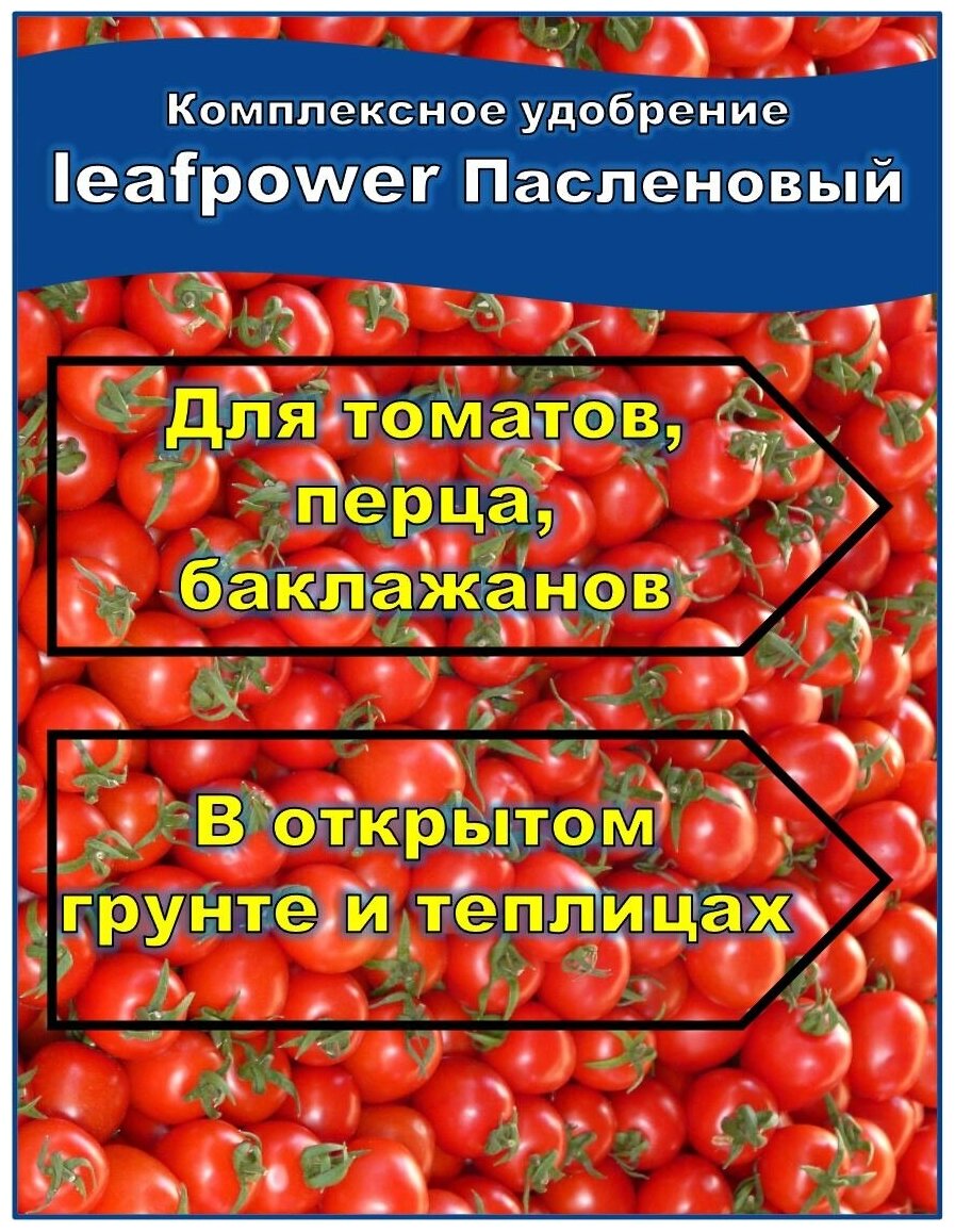 Удобрение фертика Leaf Power 50 г для пасленовых культур: томатов (помидор), перца и баклажанов NPK 6,2:11:31+микро. Набор 3шт - фотография № 3