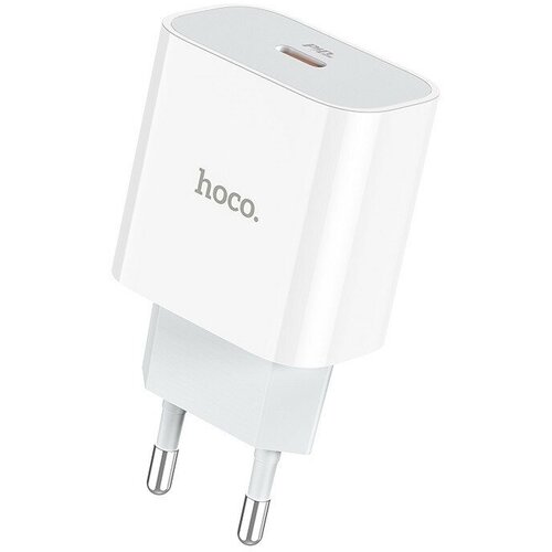 Сетевое зарядное устройство Hoco C76A с шнуром Type-c на Lightning 1C 3A 20W белое зарядное устройство hoco c76a plus speed pd20 w подходит для iphone 12 белый