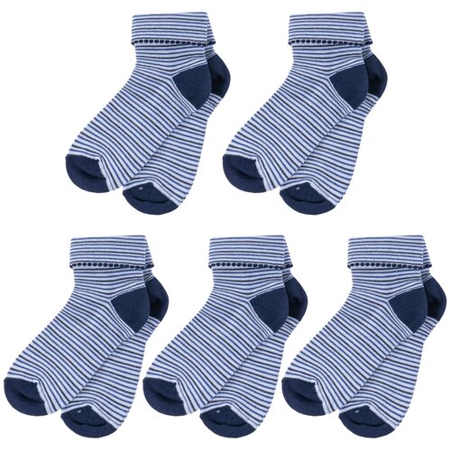 фото Комплект из 5 пар детских носков lorenzline сине-черные, размер 10-12
