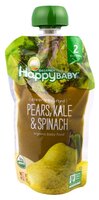 Пюре Happy Baby груша, капуста и шпинат (с 6 месяцев) 113 г, 1 шт.