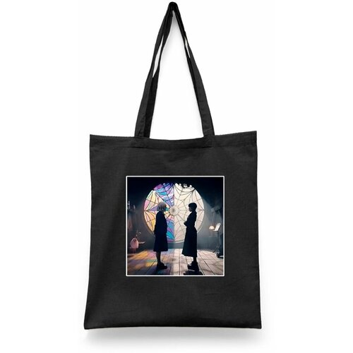 фото Сумка-шоппер унисекс каждому своё "уэнсдей/венсдей/wednesday" черная