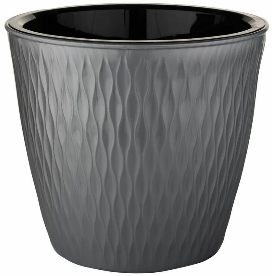 фото Кашпо Kerama для цветов 1.1л d25 h23 со вставкой серое