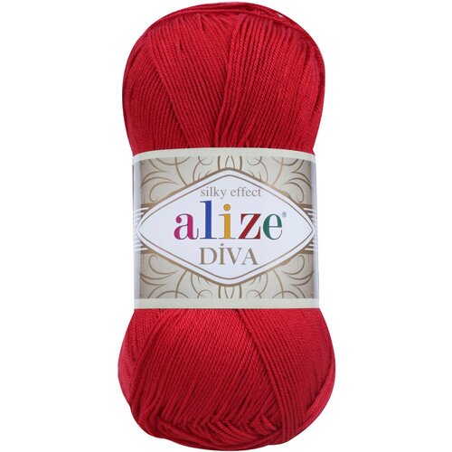 Пряжа Alize Diva красный (106), 5 шт