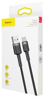 Кабель Baseus Cafule USB - USB Type-C 0.5 м черный/красный