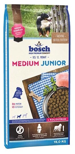 Сухой корм для щенков Bosch Junior 1 уп. х 1 шт. х 15 кг (для средних пород)