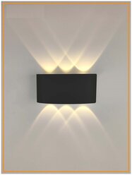 Светодиодный светильник, бра LINZA SIX 6W R-170-WW-black-220-IP54,ESTARES