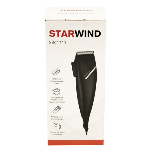 Машинка для стрижки STARWIND SBC1711 черныйсеребристый 200600₽