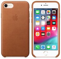 Чехол Apple кожаный для iPhone 8 / 7 bright orange