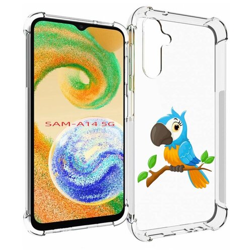 Чехол MyPads попугайчик детский для Samsung Galaxy A14 4G/ 5G задняя-панель-накладка-бампер чехол mypads лила и стич детский для samsung galaxy a14 4g 5g задняя панель накладка бампер