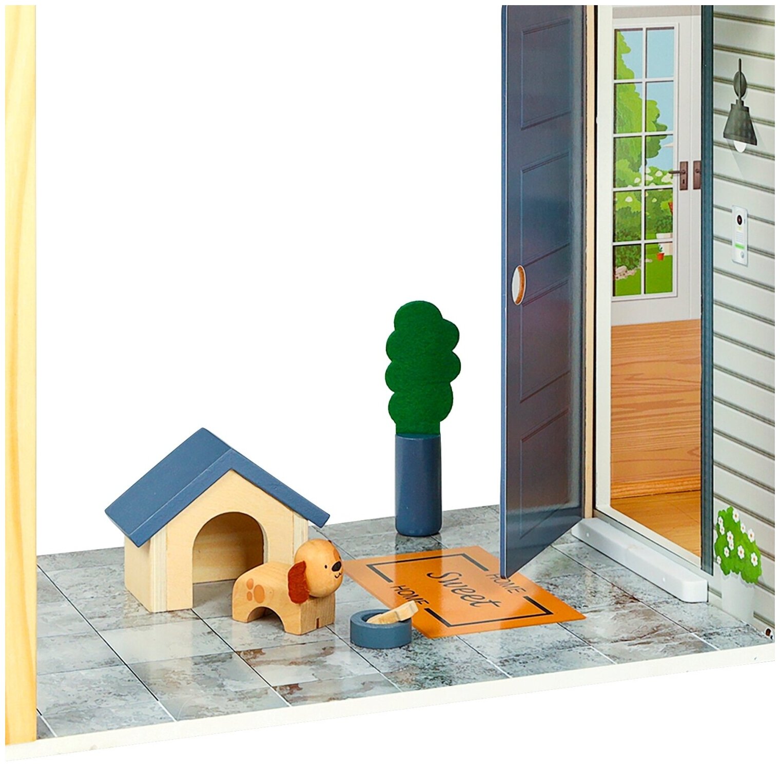 Деревянный кукольный домик «Мэделин Авенью» с мебелью 28 предметов PAREMO - фото №8