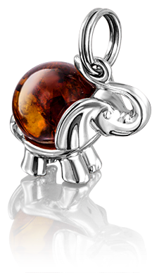 Подвеска PLATINA, серебро, 925 проба, янтарь