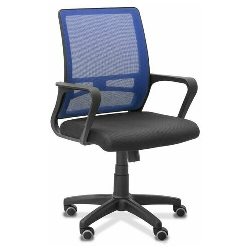 Компьютерные кресло Акцент, сетка YM, ткань TW, цвет сиденье черное, спинка синяя
