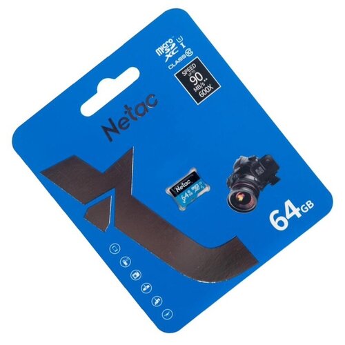 Flash card / Флеш карта microSDHC 64GB Netac P500 (без SD адаптера) 80MB/s карта памяти microsdhc 16gb netac p500 eco nt02p500eco 016g s без sd адаптера